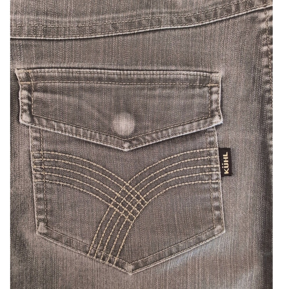 Kuhl‎ Adventure Olive Green Denim Skirt Stretch Outdoors Casual Size 8 Hiking - Picture 7 of 12